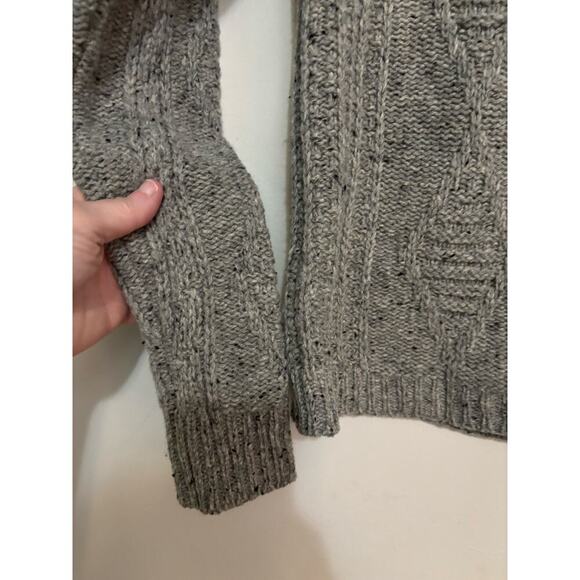 Madewell Palaside Merino Wool Zipper Back Gray Cable Knit Sweater XS - Picture 5 of 7